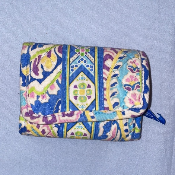 Vera Bradley Velcro Wallet Blue green purple - Picture 3 of 3